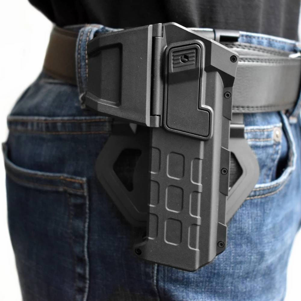 New. ซองปืน G19 ติดไฟฉาย/เลเซอร์ ( G19 Light Bearing Holster ) 🔨 ผลิตจาก Polymer เกรดคุณภาพ 🔨 สำหรับ G19 ที่ติดไฟฉาย/เลเซอร์ ได้ทุกชนิด 🔨 ปลดล็อคนิ้วชี้ ใช้งานปลอดภัย ( ล็อคกับช่องคัดปลอก ) 🔨 ด้านหลังเป็นเพลทเหน็บเข็มขัด