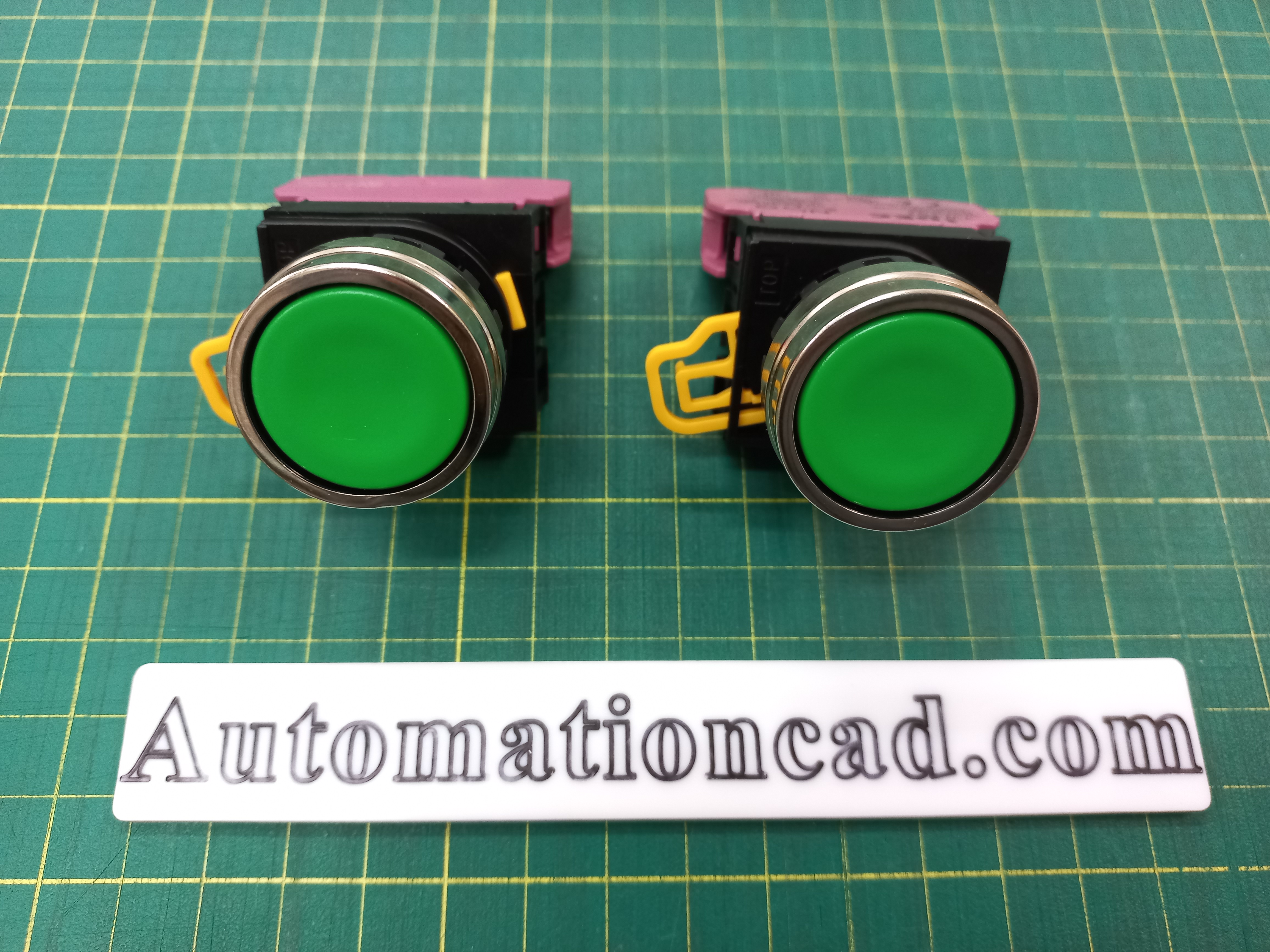 ปุ่มกดสีเขียว Push Button Switch 1NC IDEC สวิตซ์กดหัวเรียบ รู 22 mm