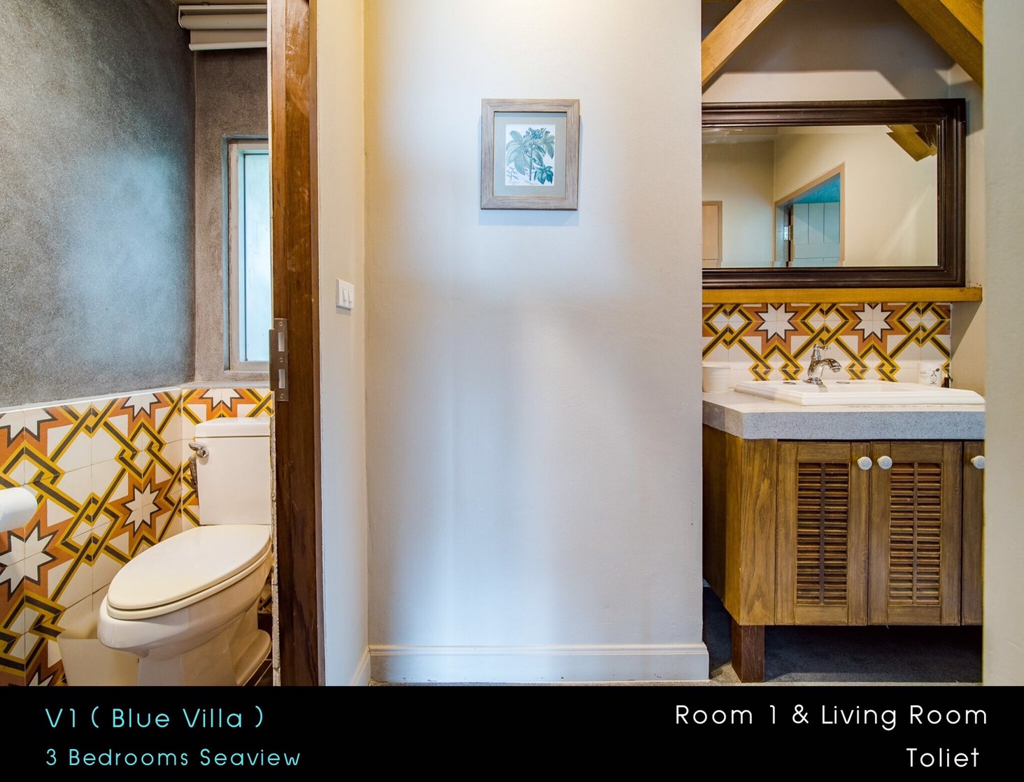 HR15019 บ้านพักหัวหิน บ้านทัศคานี บีช วิลล่า 1 ( Blue 3Bed Sea View )