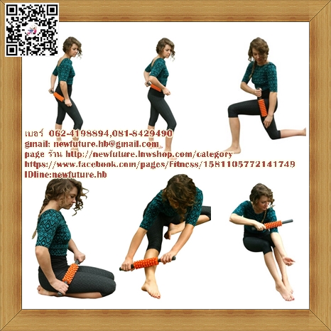 FIT-093ไม้สติ๊กนวดผ่อนคลายขนาด 17นิ้ว 6 ล้อ นวดคลายกล้ามเนื้อ สำหรับนักกีฬา BODY ROLLER