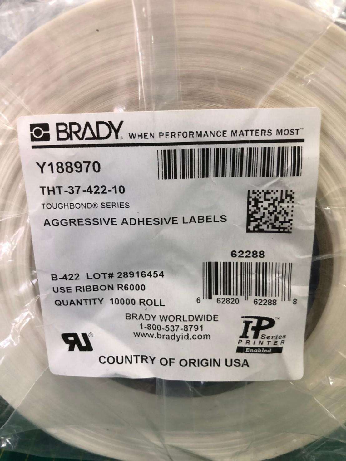 รับพิมพ์สติ๊กเกอร์ BRADY THT-37-422-10 สติ๊กเกอร์ติดสายไฟ (ขั้นต่ำ 100 ดวง)