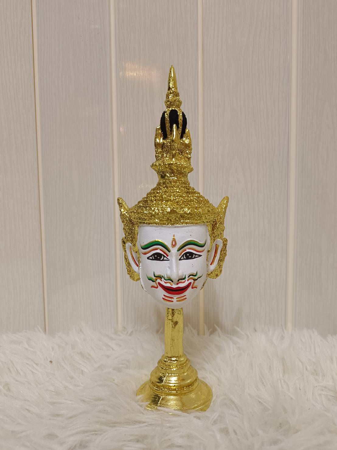 หัวโขน เศียรครู พระปัญจะสิงขร พร้อมฐานทอง ขนาดกลาง4 นิ้ว (เรซิ่น)