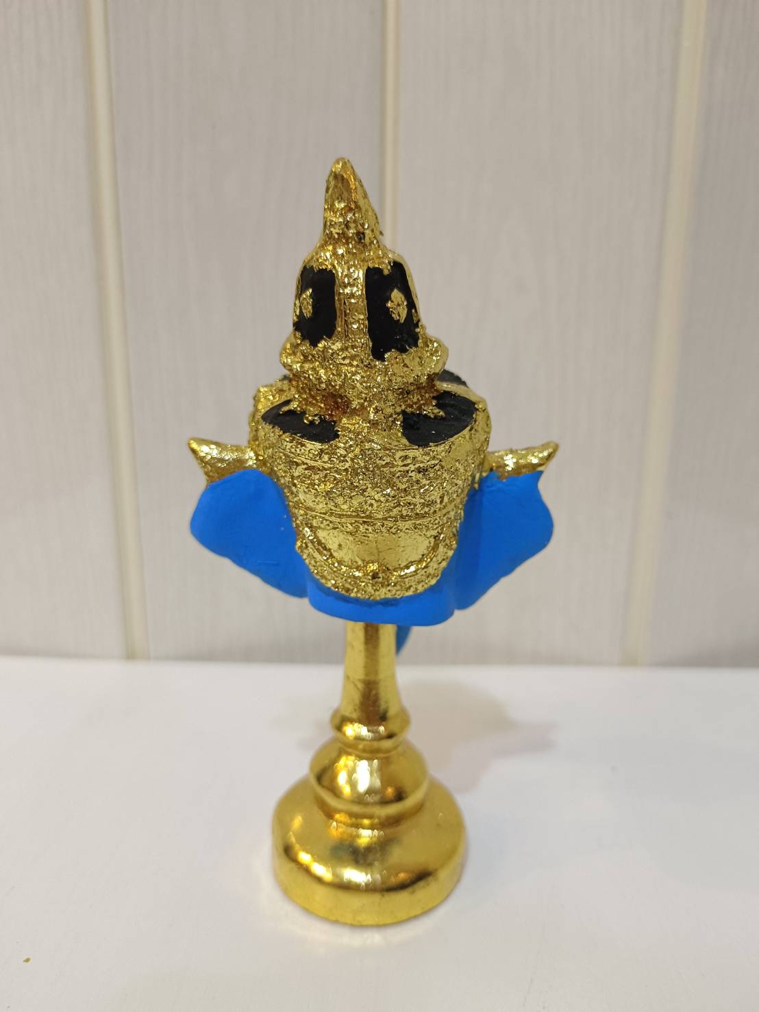 พระพิฆเนศ ขนาดจิ๋ว ขนาดตั้งหน้ารถ พร้อมฐานปิดทอง (สีฟ้า)