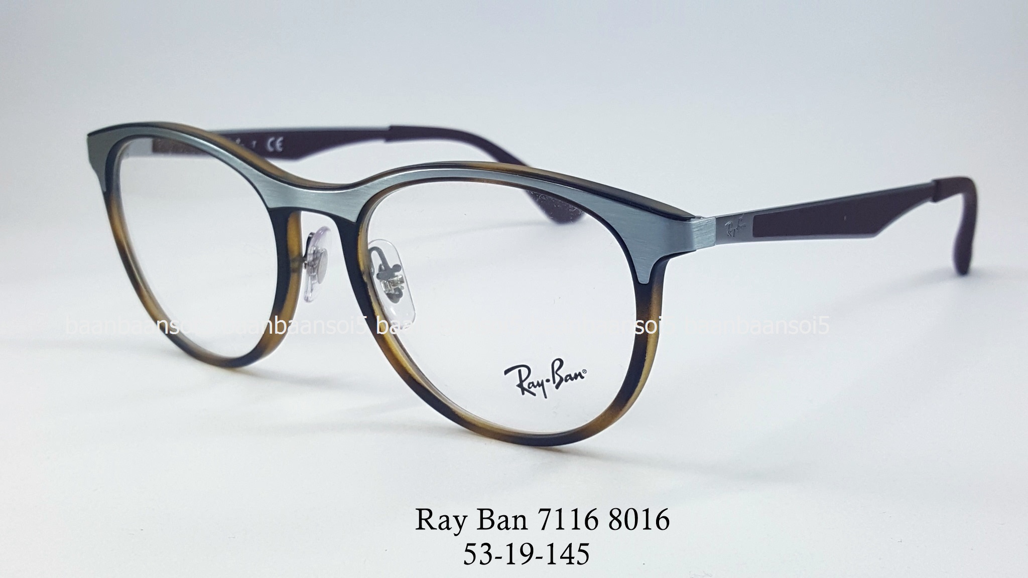 Rayban RX 7116 8016 โปรโมชั่น กรอบแว่นตาพร้อมเลนส์ HOYA ราคา 4,900 บาท