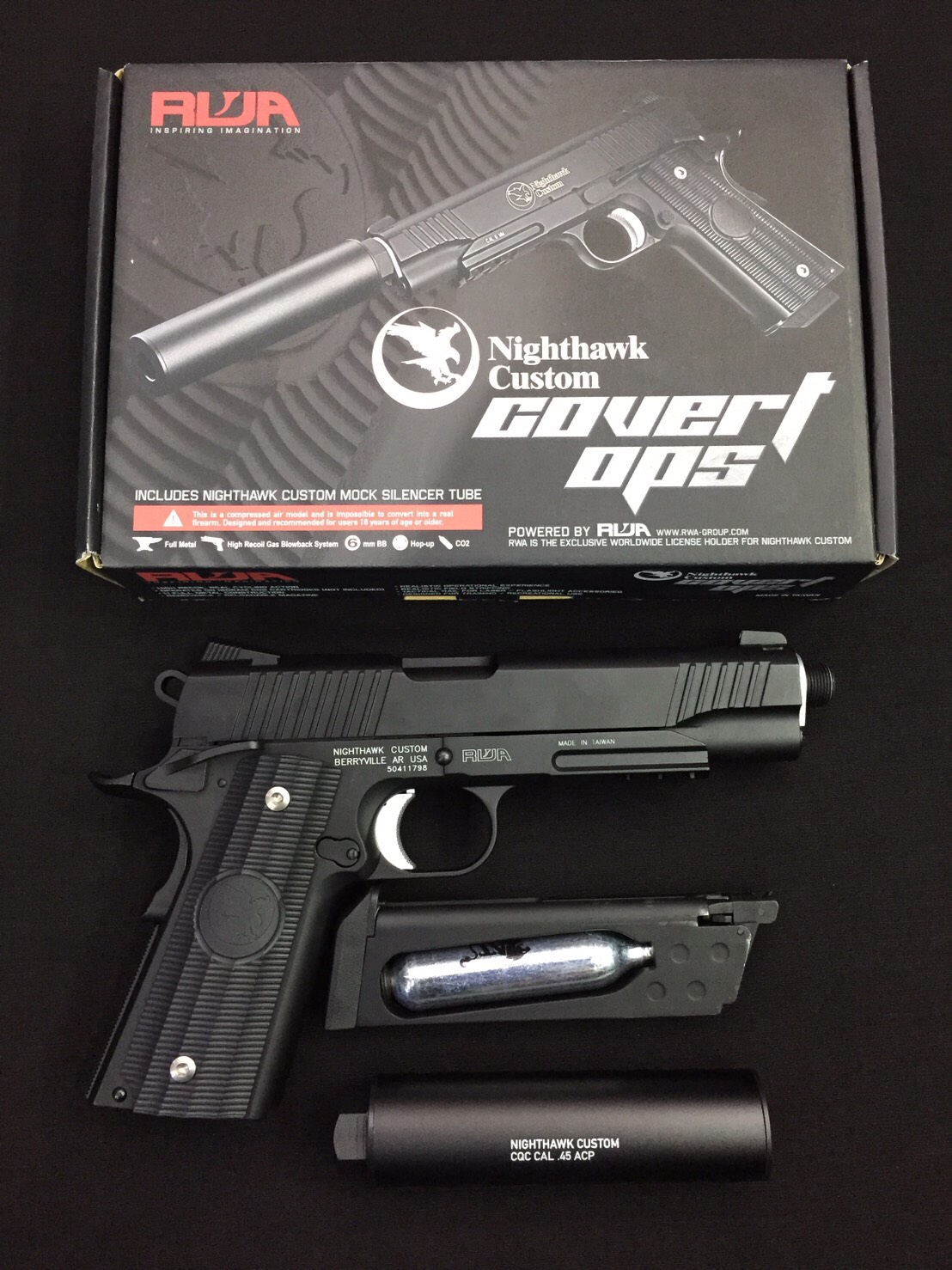 New.RWA Nighthawk Custom COVERT OPS Power: 385 fps Power Source: CO2 ราคาพิเศษ