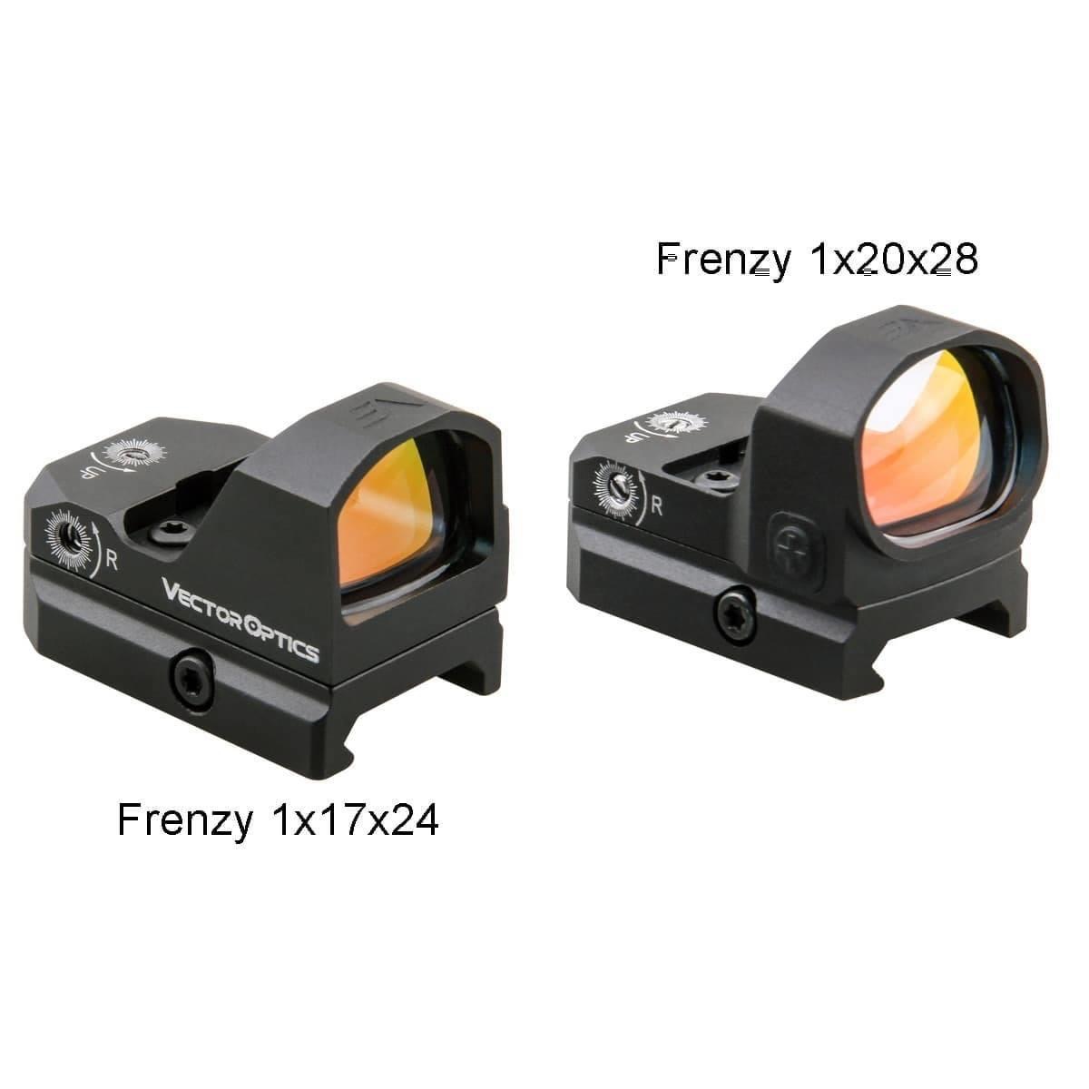 ดอท ยี่ห้อ Vector Optics รุ่น Frenzy II 1x20x28 RD VT (Vector Optics Frenzy II 1x20x28 RD VT) น้ำหนัก : 56กรัม คุณสมบัติ : #แข็งแรงทนทาน #ทนแรงรีคอยได้ดีเยี่ยม #มุมมองในการกวาดสายตาที่กว้าง #มาตราฐานกันน้ำ IPX6 #ขนาดของจุดแดง 3MOA #น้ำหนักเบาและกระทัดรัด 
