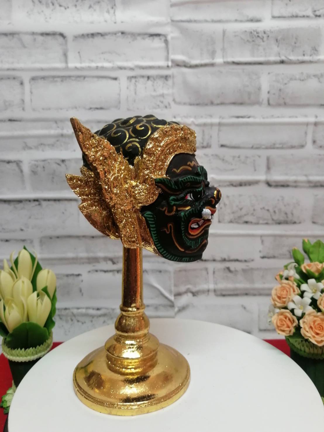 พระพิราพ ขนาด 5 นิ้ว (งานเรซิ่นทองเค) พร้อมฐานทอง