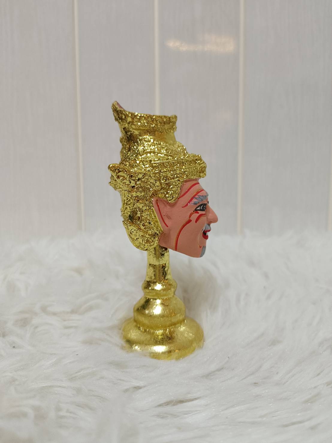 เศียรครู พ่อแก่ ฤาษี (หน้าสีเนื้อ) ขนาดจิ๋ว พร้อมฐานปิดทอง