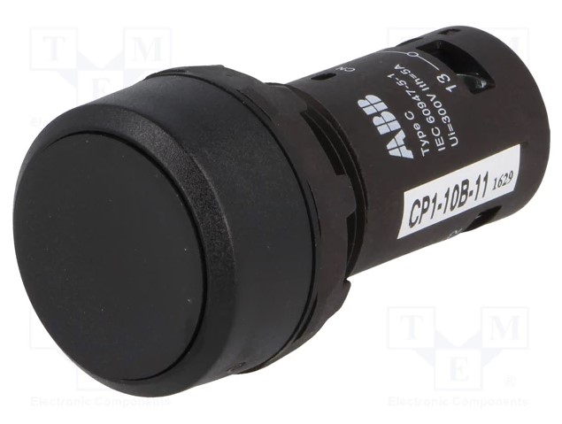 ปุ่มกด ABB 1NO+1NC สวิตซ์กดเด้งกลับ สีดำ รู 22 mm Push Button Switch