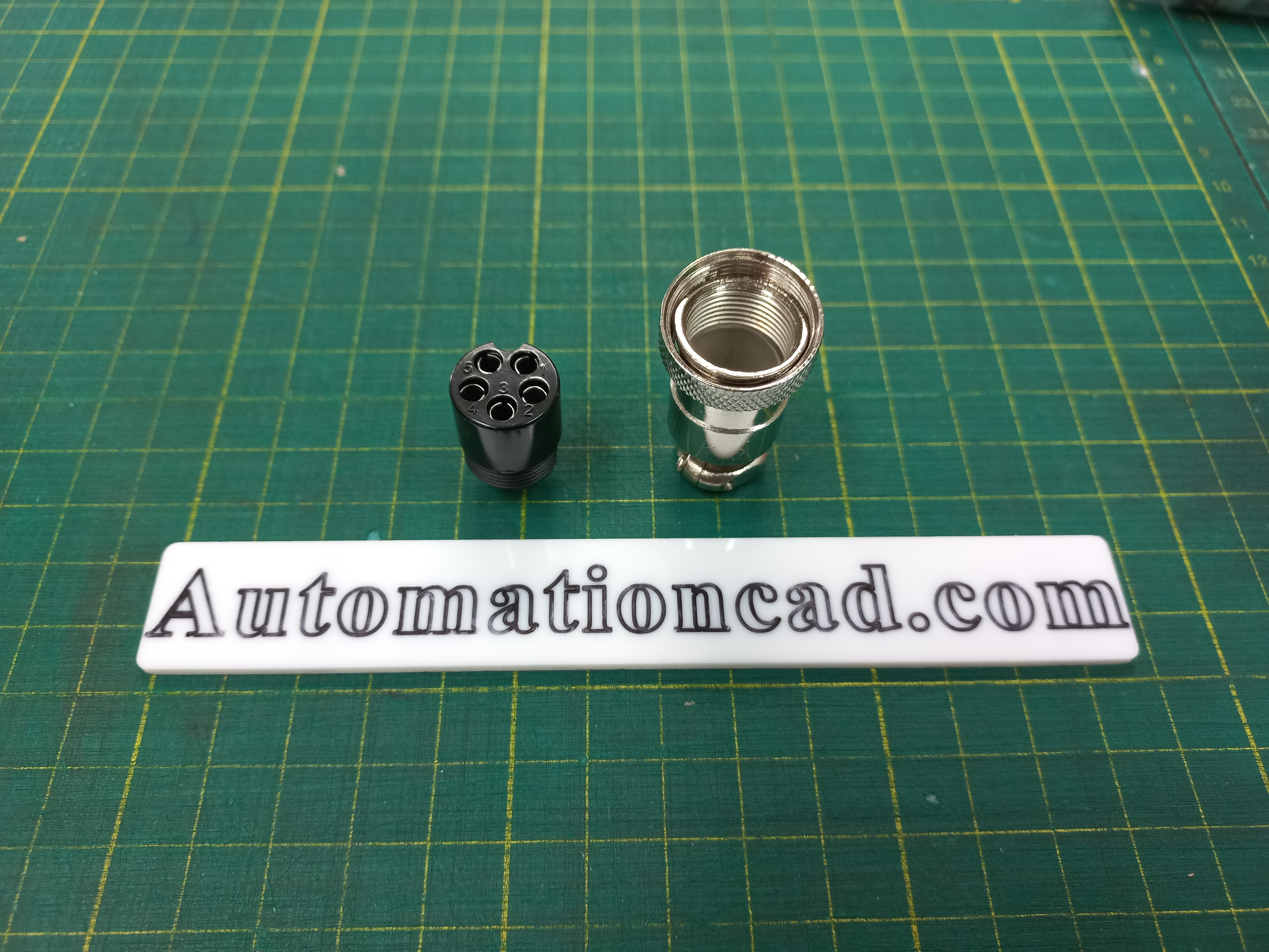 คอนเนคเตอร์ แบบกลม 5Pins แบบตรง ตัวผู้+ตัวเมีย Connector เกลียว 20 มิล