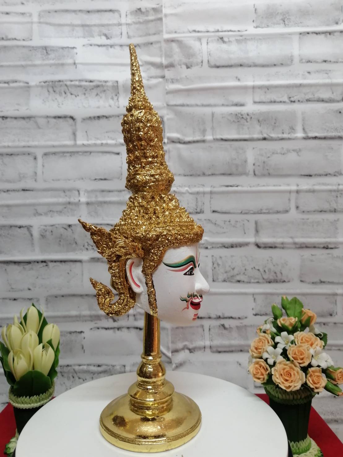 เศียรครู พระอิศวร ขนาด 5 นิ้ว พร้อมฐานปิดทอง