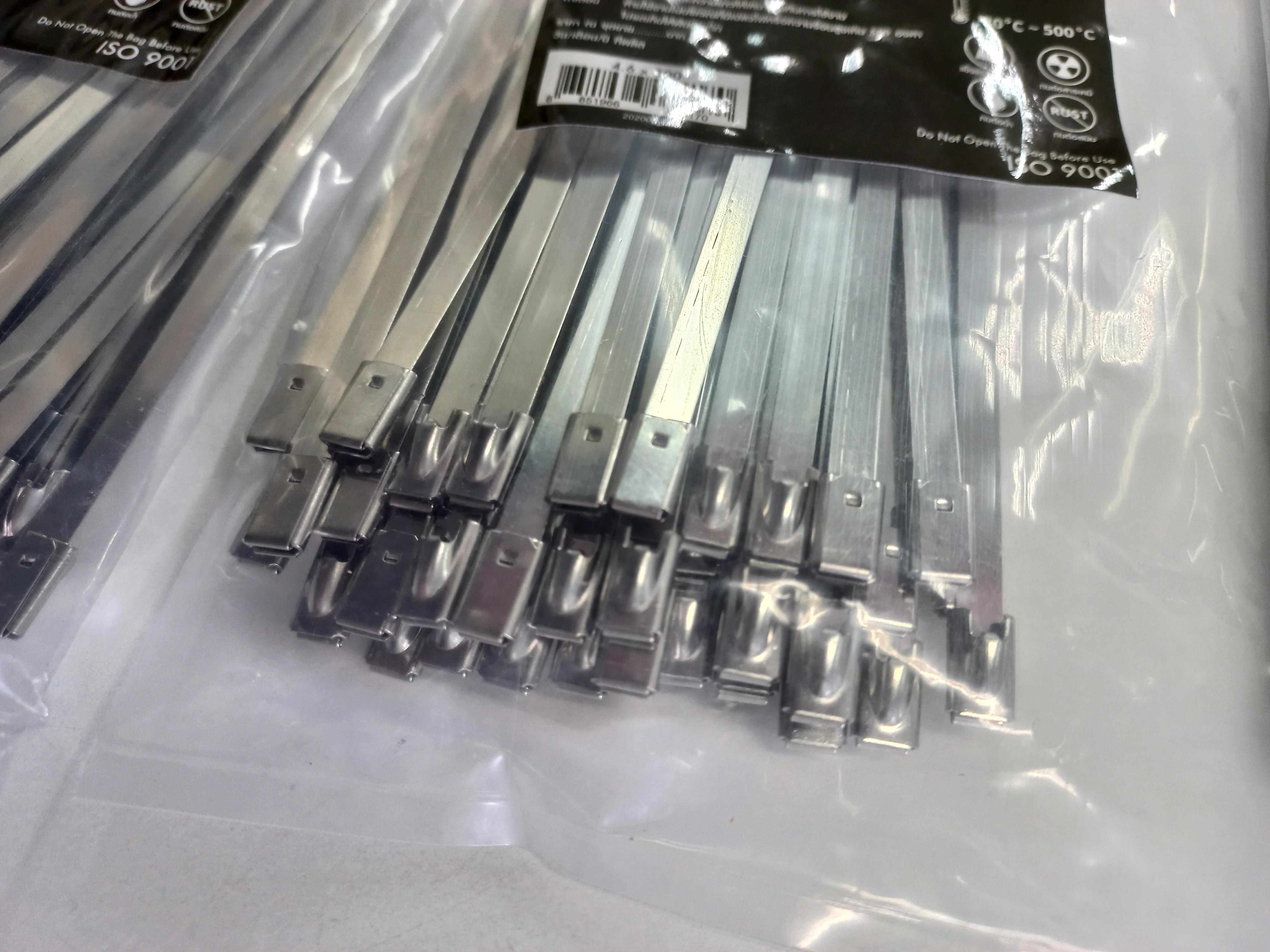 เคเบิ้ลไทร์สแตนเลส Takamura 4.6*300 mm 1 ถุง 50 เส้น CABLE TIE Stainless