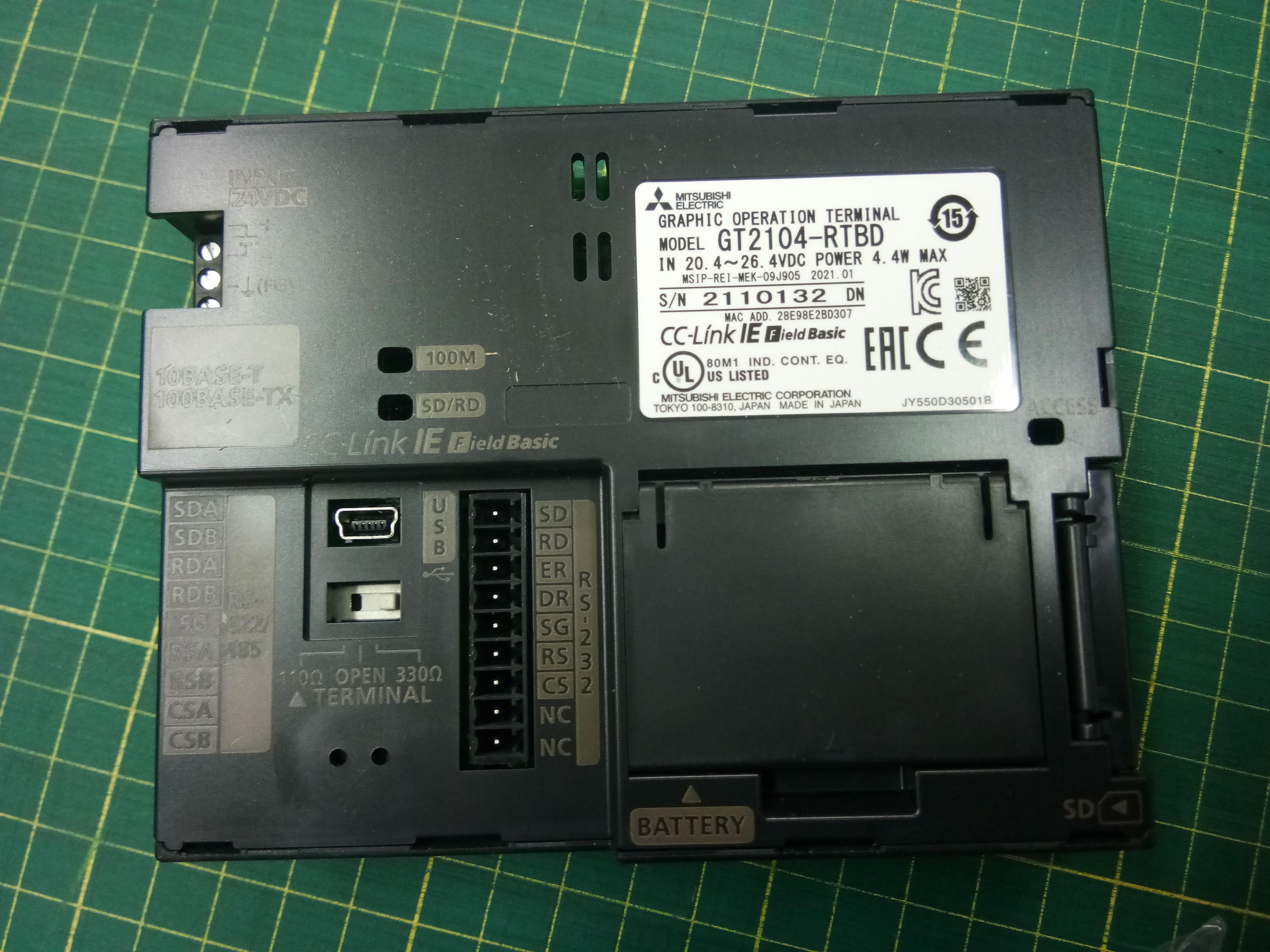 จอ MITSUBISHI รุ่น GT2104-RTBD หน้าจอ 4.3 นิ้ว เชื่อมต่อ PLC FX Series