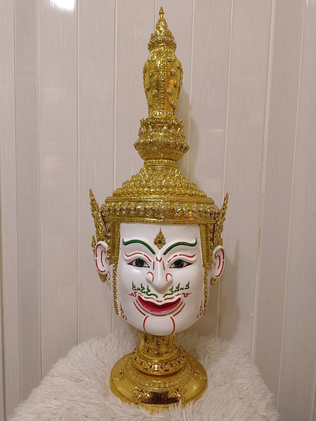 เศียรครู พระอิศวร ขนาดครอบ พร้อมฐานไม้อัดสีแดงฟรี