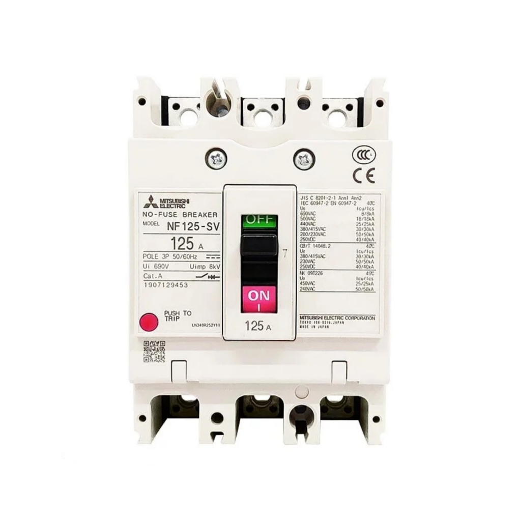 เบรกเกอร์ NF125-SV 3P 125A มิตซูบิชิ MITSUBISHI 125A 3POLE NF125 SV NF125SV