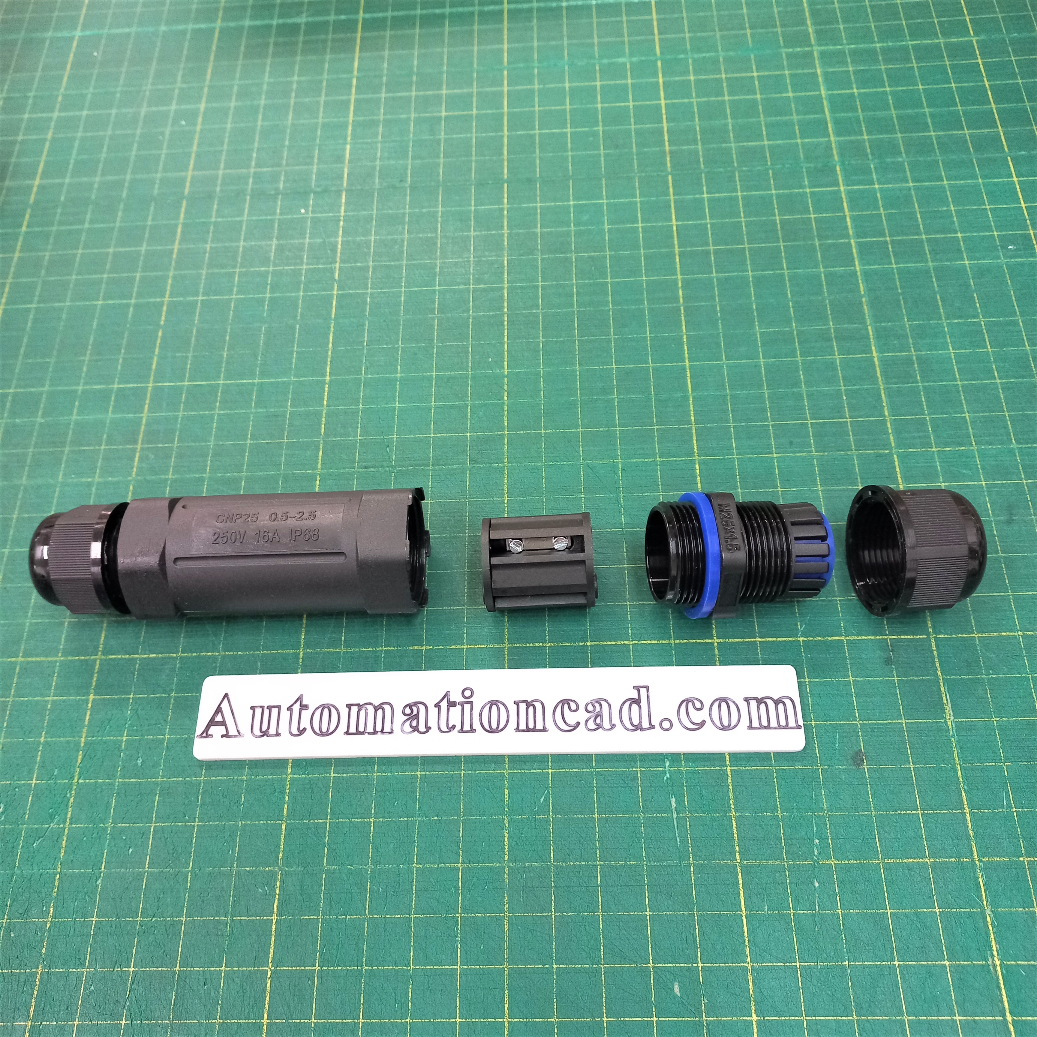 ข้อต่อสายไฟกันน้ำ ใช้กับสายไฟ ขนาด 0.5 ถึง 2.5 mm² 5 เส้น แบบขันน็อต