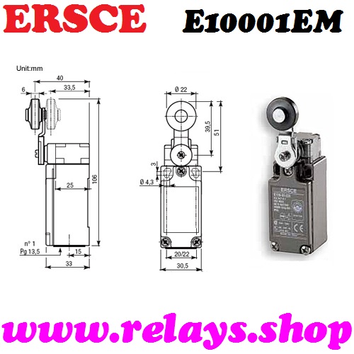 E100-01-EM Bremas ERSCE Limit Switch LiNE iD : RELAYS.SHOP