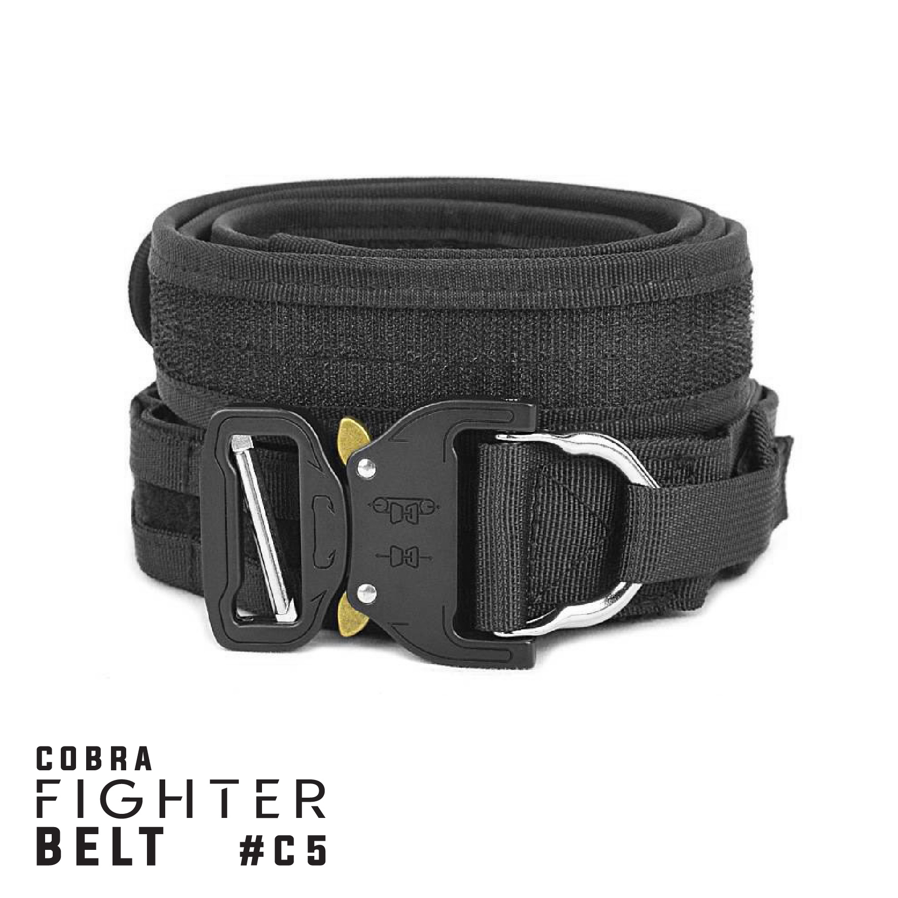 เข็มขัด COBRA fighter belt ( #C5 ) 💥เข็มขัดหัว Cobra ปลดไว มีห่วง D-Ring สำหรับเกี่ยวสายกันตก 💥เข็มขัดแบบ 2 ชั้น ( Double Layers Belt) 💥สายด้านใน สามารถสอดเข้ากับหูกางเกงได้ ใช้ประกบกับสายเส้นนอก 💥สายด้านนอกกว้าง 1.5"