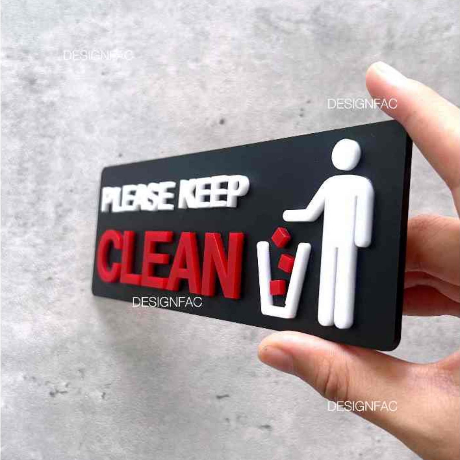 ป้ายโปรดรักษาความสะอาด ป้าย PLEASE KEEP CLEAN สไตล์โมเดิร์น มินิมอล ลอฟท์