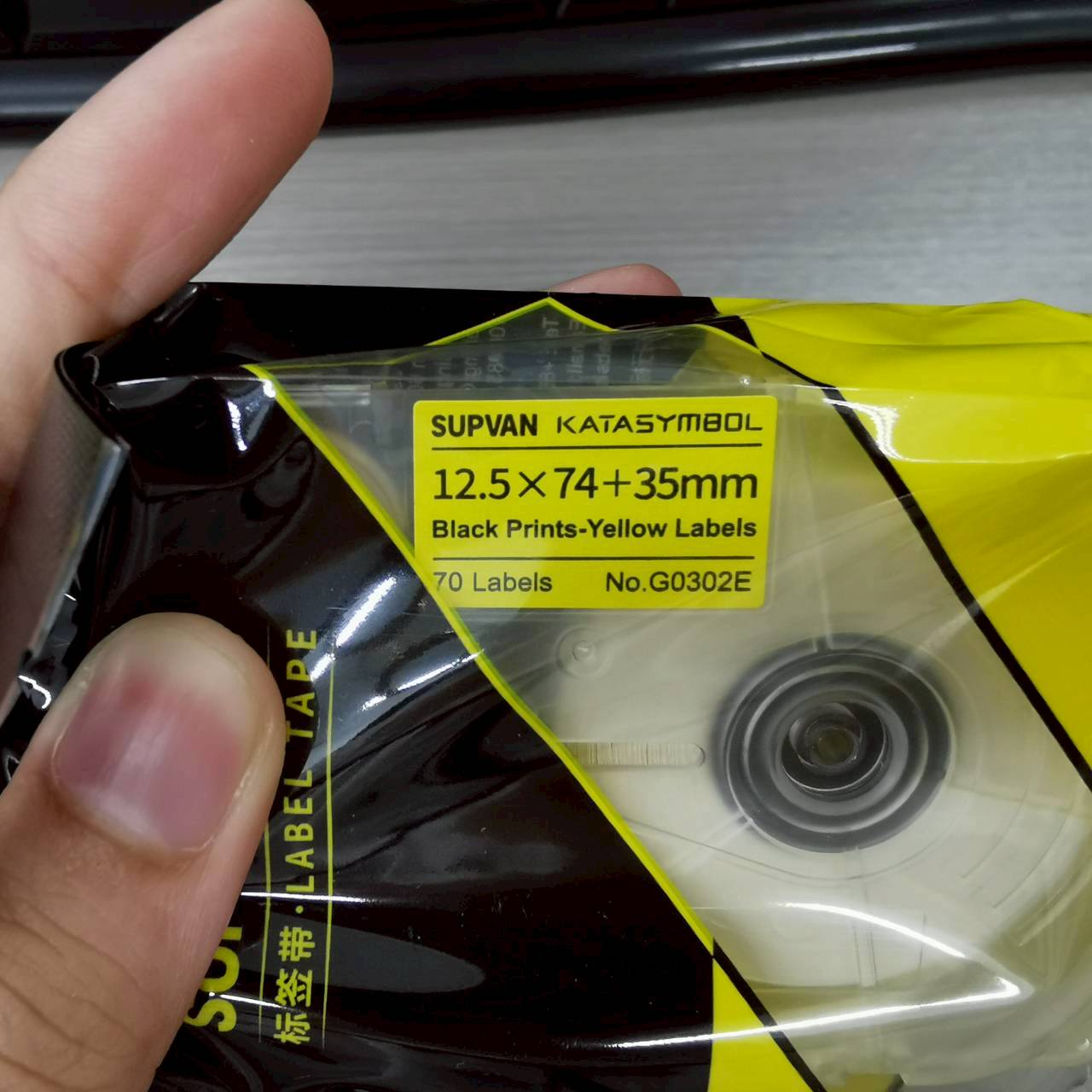 SUPVAN G0302E ลาเบล เทปแบบธง สีเหลือง 12.5×(74+35)mm, 70pcs/roll Flag Label Yellow