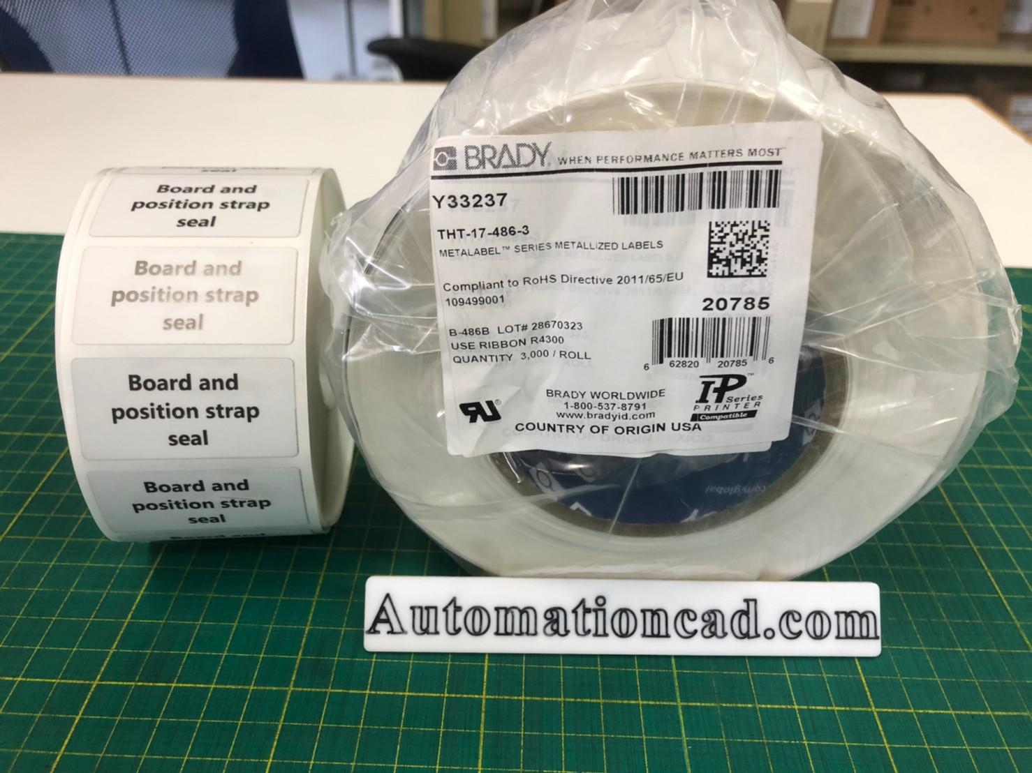 รับพิมพ์สติ๊กเกอร์ BRADY THT-37-422-10 สติ๊กเกอร์ติดสายไฟ (ขั้นต่ำ 100 ดวง)