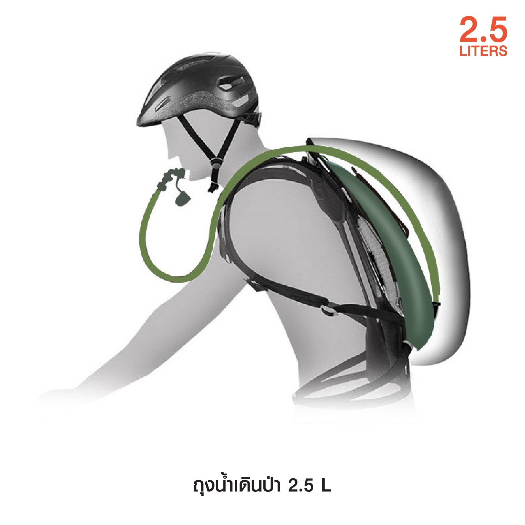 New. ถุงน้ำเดินป่า 2.5 L -ถุงน้ำบรรจุในกระเป๋าแบบพกพาสำหรับเดินป่า ตั้งแคมป์ ปั่นจักรยาย -วัสดุ EVA ที่เป็นมิตรต่อสิ่งแวดล้อม ไนลอนหลอมหุ้มด้วยวัตถุฉนวนเพื่อปกป้องท่อ -การออกแบบพับเก็บได้ เหมาะกับกระเป๋าเป้สะพายหลัง สำหรับกิจกรรมกลงแจ้งต่างๆ -วัสดุ EVA -ค
