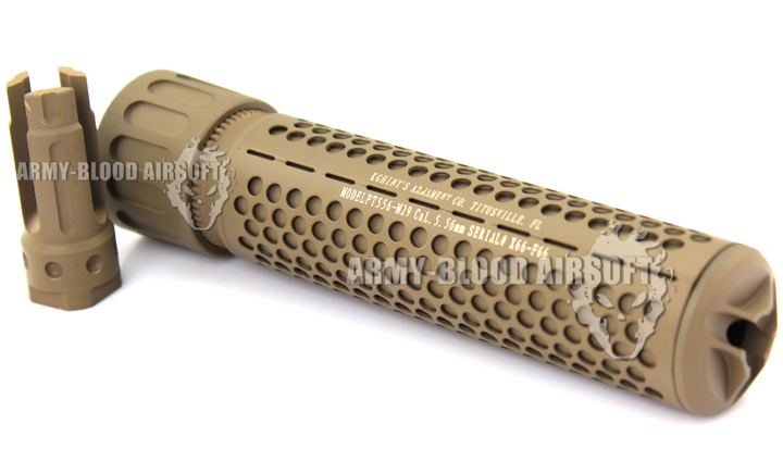 Knight's Armament QDC Barrel Extension KAC 556 QDC CQB Airsoft Dummy Quick Detach Suppressor (Carbine Length,DE)