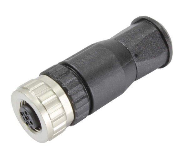 หัวคอนเนคเตอร์ M12 Connector HARTING แบบตรง ตัวเมีย 4 Pins - 2103 319 2401
