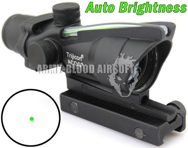 Trijicon ACOG TA31 Style Green Dot Reflex Sight Scope Auto Brightness (BK)