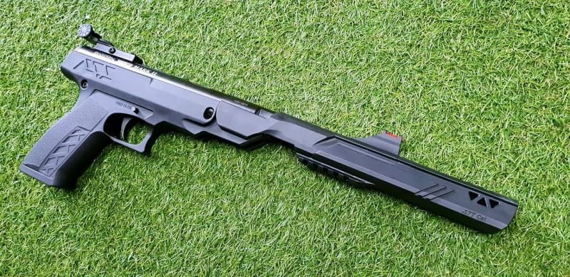 ปืนอัดลมสั้นระบบหักลำ ปืนอัดลมBenjamin ปืนอัดลมเบอร์1 Benjamin Trail NP Mark II .177cal. Air Pistol ปืนอัดลมเบอร์1 ✔Gun Weight น้ำหนัก 3.44 ✔Overall Length ความยาว 16" ✔Rail รางจับกล้อง 11mm dovetail ✔Mechanism Gas piston