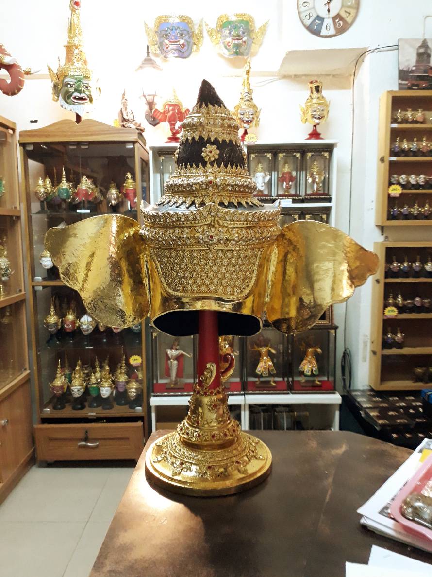 พระพิฆเนศ ขนาดครอบ งานละเอียด ประดับเพชรน้ำดี