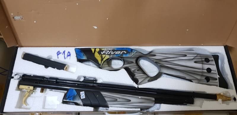 อัดลมปั๊มอินโดหม้อโตSharp River Side Pump Air Rifle เบอร์2 ✔Made in Indo ✔Weight 2.20kg ✔ไกปืนทองเหลือง ✔Barrel ลำ 12 เกลียว ✔ความแรงลูก 600+Fps. ✔ระบบอัดลมโยกปั๊ม 3-9 ครั้ง ✔ระยะหวังผล 25-35m.ไกล 50m. ความ