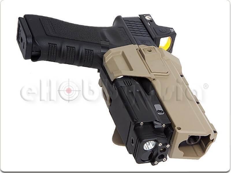 New.สินค้ามาใหม่ ซองปืนสั้น GLOCK ARMY FORCE Tactical Movable Holster for Marui/WE Glock Pistol for G17/G18/G19 Pistol สีดำ / สีทราย ราคาพิเศษ