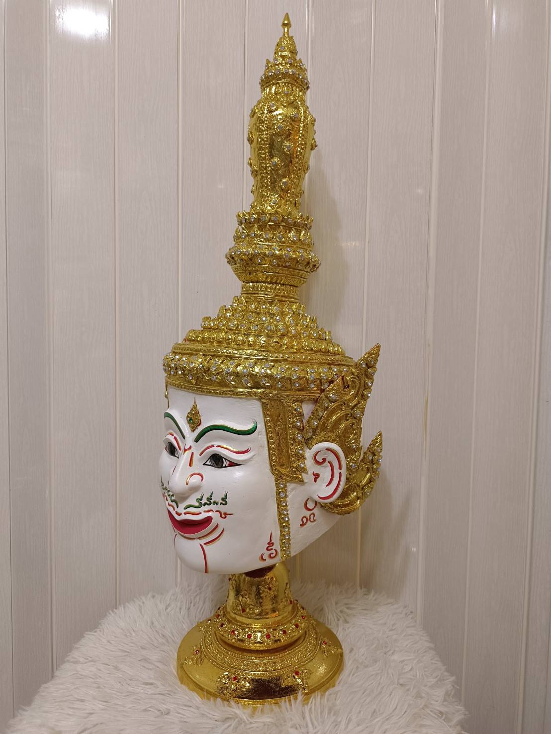 เศียรครู พระอิศวร ขนาดครอบ พร้อมฐานไม้อัดสีแดงฟรี