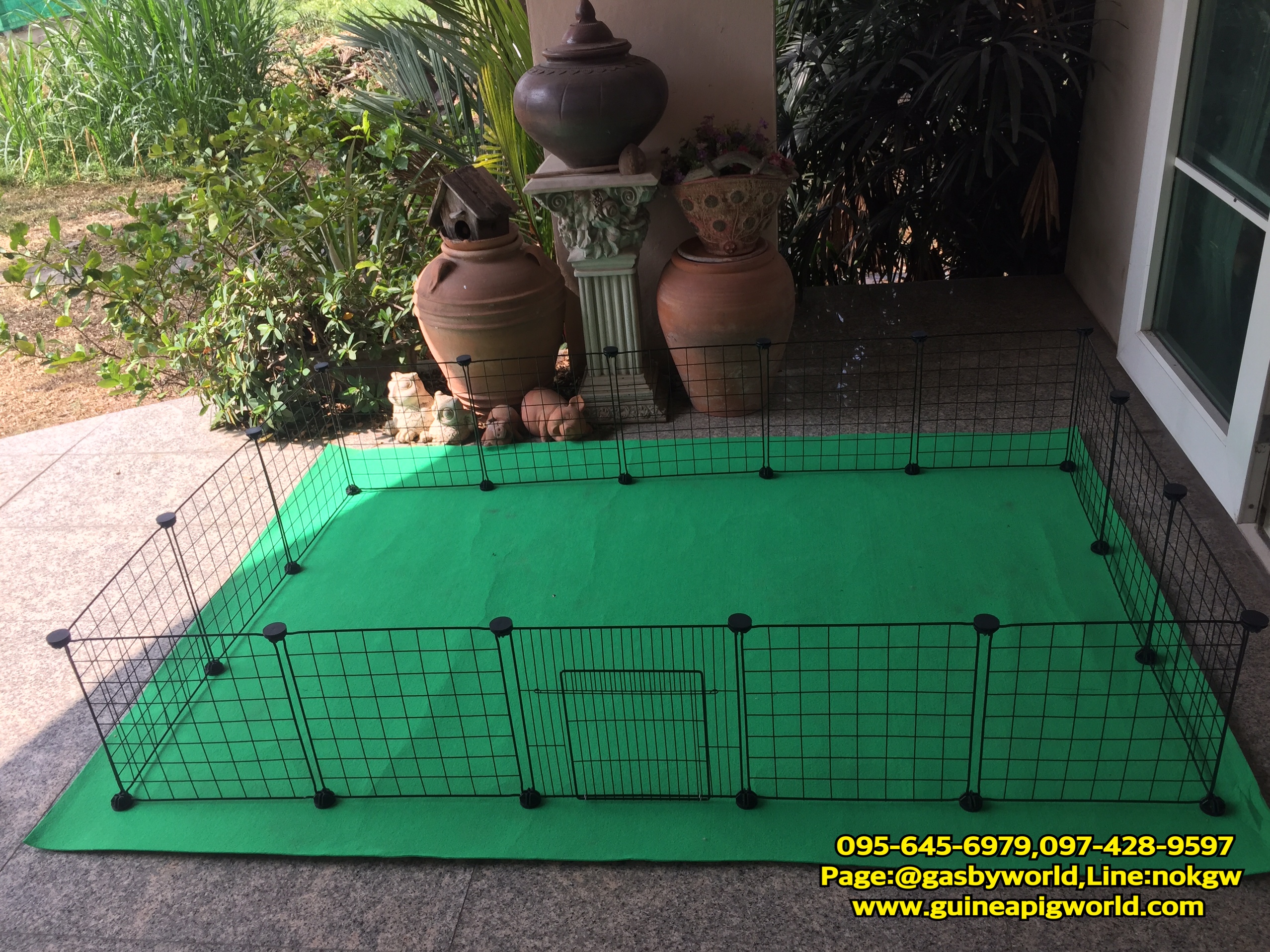 กรง DIY(W.108xL.179xH.37cm.)แผ่นกั้น35x35.5cm.สีดำ16แผ่น(รวมประตู1)+ตัวล็อคสีดำ32อัน ประกอบเป็นรั้วสำหรับแกสบี้ กระต่าย สุนัขขนาดเล็ก หรือ ทำเป็นชั้นวางของได้ด้วยค่ะ