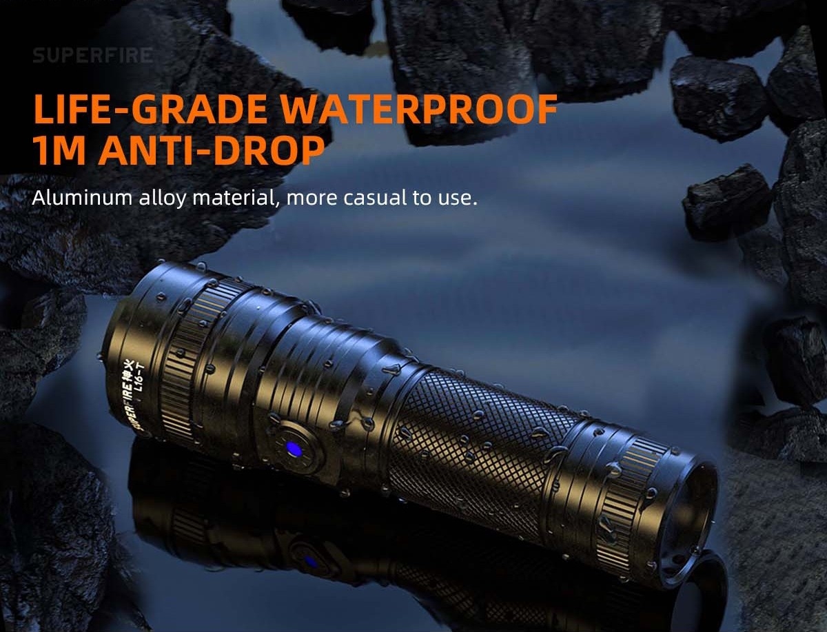 (loud volume) สินค้าใหม่ค่ะ 🔥 ไฟฉาย Supfire รุ่น L16-T 🔦 ตัวเรือนผลิตจาก 6061-T6 aviation aluminum 🔦 หลอด CREE XPE LED 15W 🔦 ความสว่างสูงสุด 900 Lumens 🔦 ระยะส่องสว่าง 300 เมตร Zoom ได้ 🔦 ใช้งานได้ยาวต่อเนื่