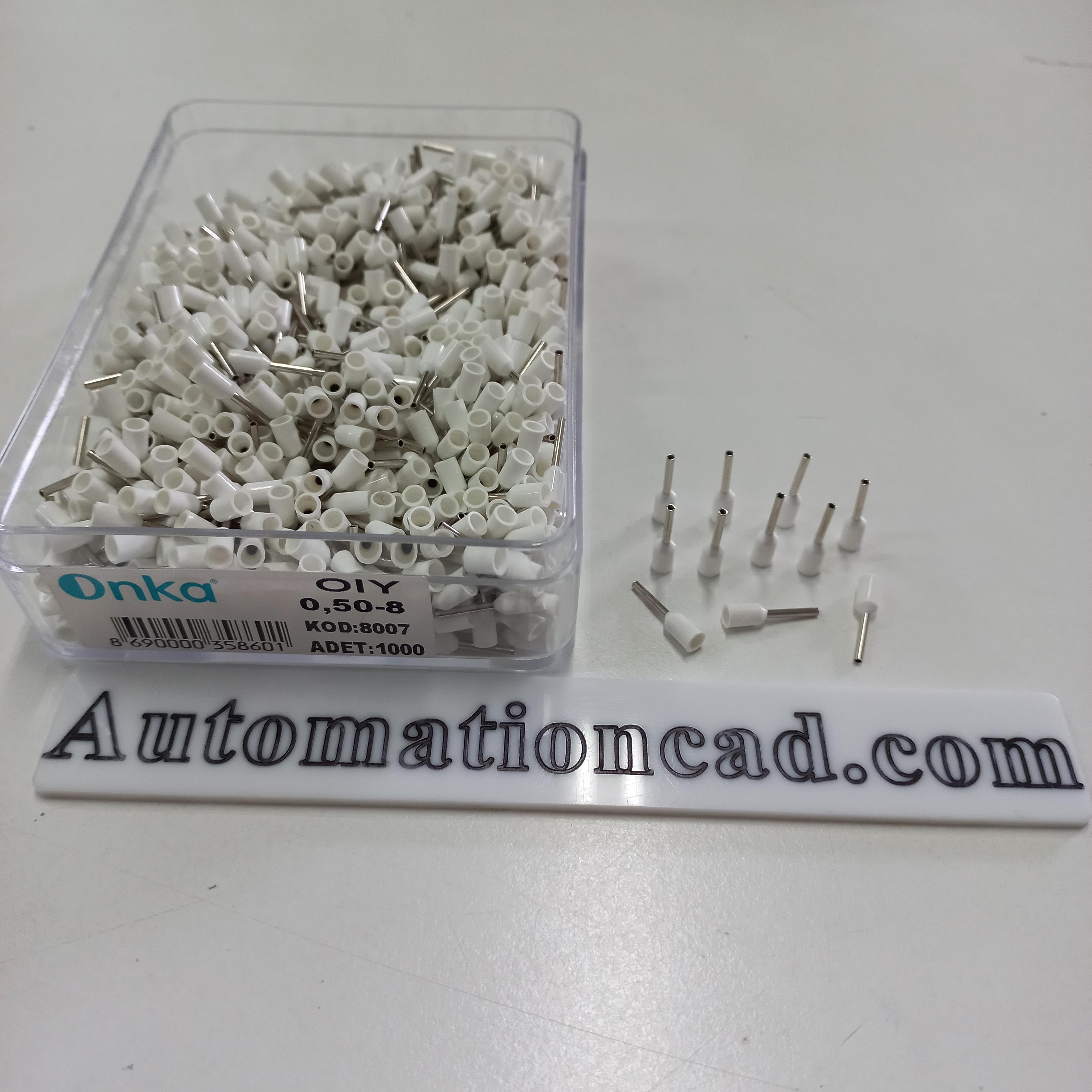 หางปลาคอร์เอ็น เดี่ยว สีขาว ONKA-8007 ใช้กับสาย 0.5 sq.mm ข้อต่อย้ำปลายสาย คอร์ดเอ็นแบบเดี่ยว