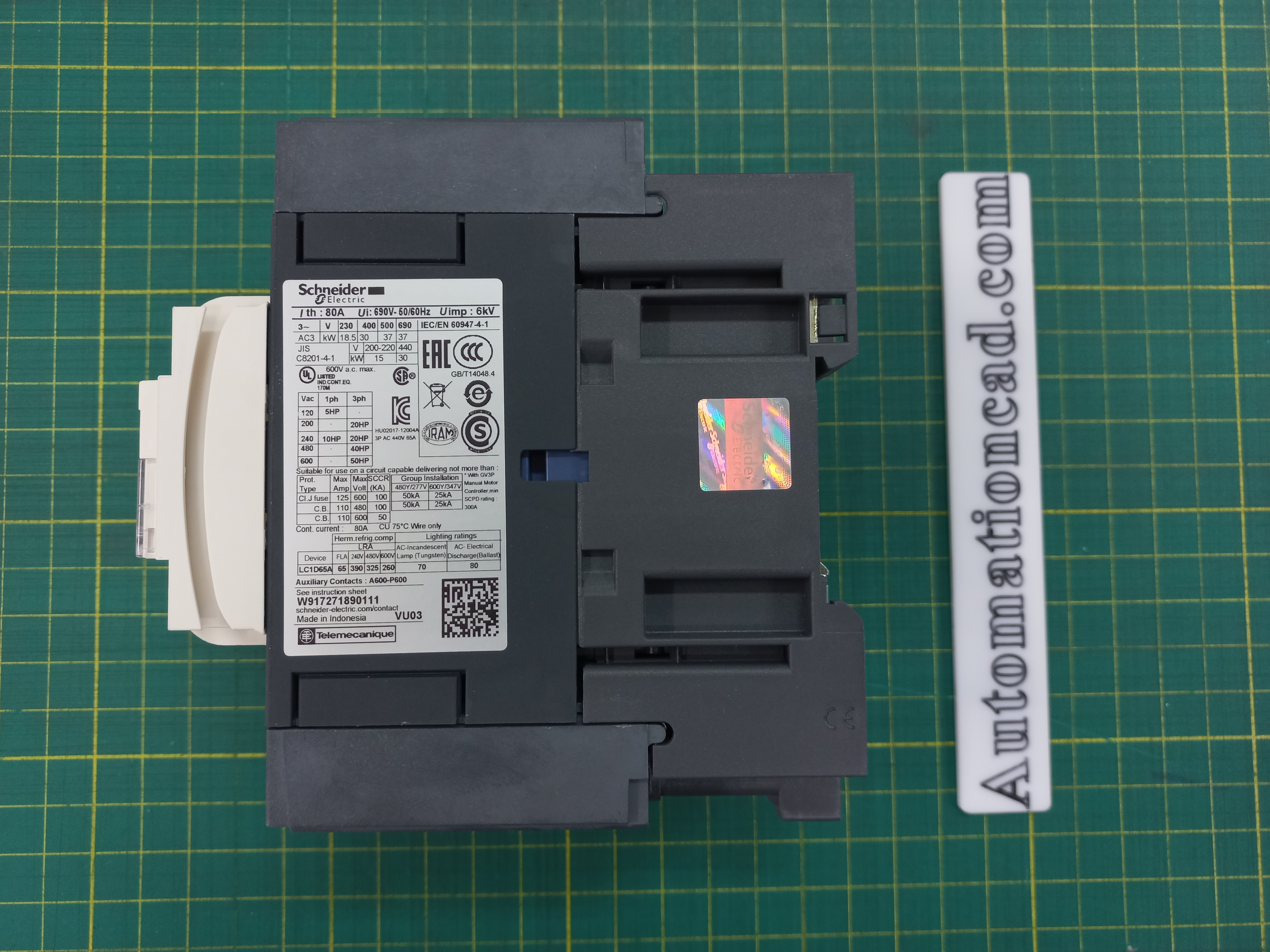 SCHNEIDER MAGNETIC TeSys D แมกเนติก 3เฟส รุ่น LC1D65AM7 220VAC