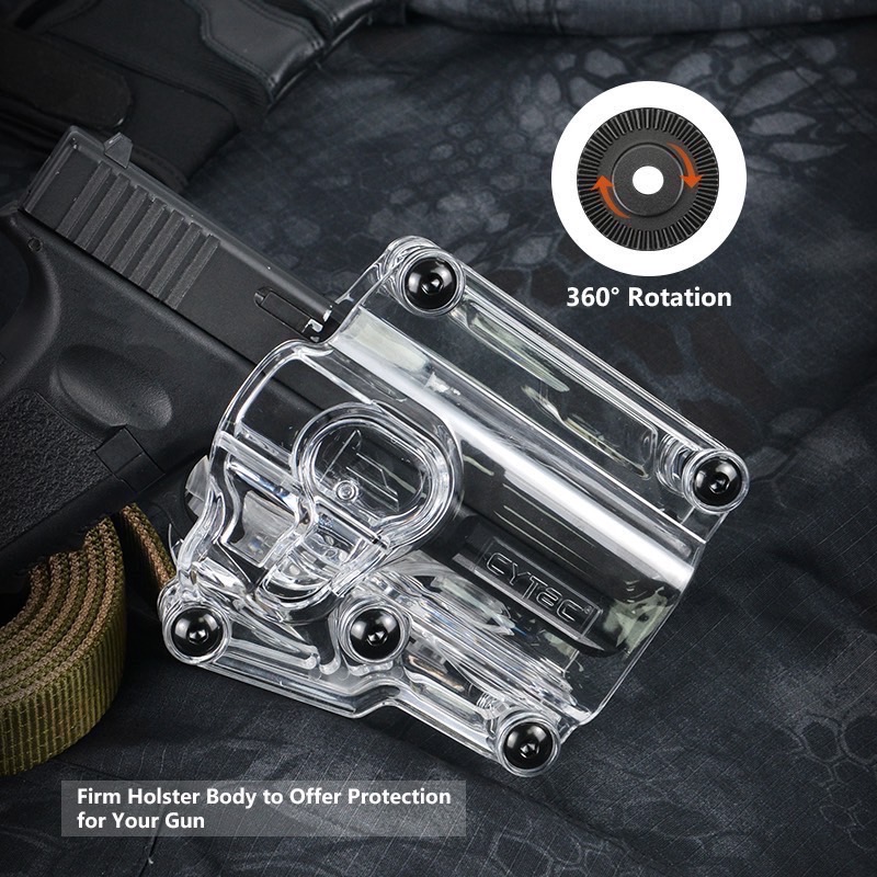 New.ซอง Megafit แบบใส ( Transparent Cytac Mega-Fit Holster ) -ซองปืนที่ออกแบบมาให้สามารถใช้งานได้หลากหลายรุ่น (ตามตารางแนบ) เช่น Glock , Sig Sauer, CZ , Beretta, Ruger , S&W, Walther, Colt, Taurus และอื่นๆ -ผลิตจากวัสดุ Polymer ชนิดใส -ซองถูกออกแบบให้ปลดล
