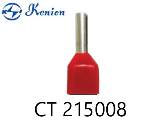 ข้อต่อย้ำปลายสาย แบบคู่หุ้มแดง CT215008 KENION ใช้กับสาย 1.5 sq.mm