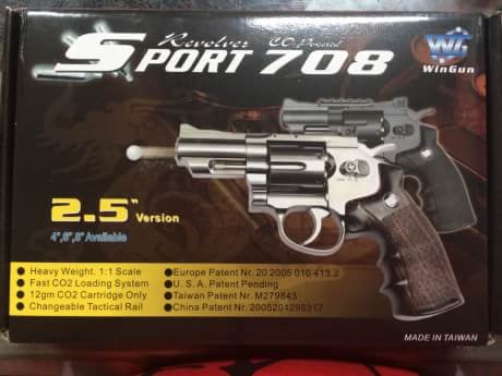 New.WG 708. ลูกโม่ ขนาด 2.5 นิ้ว ระบบ CO2 แรง 450 fps โลหะทั่งตัว สีเงินสวยงาม ราคาพิเศษ