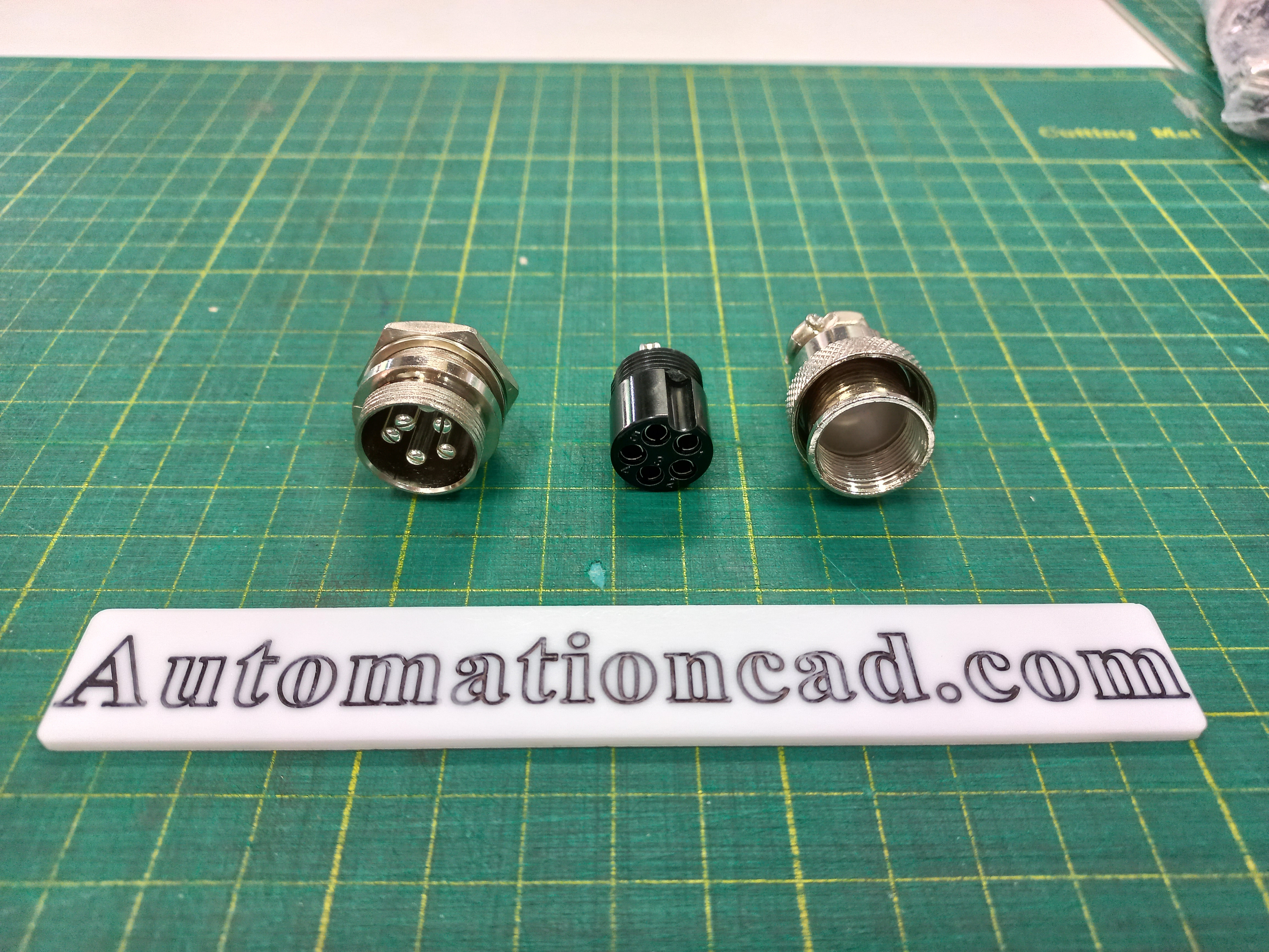 คอนเนคเตอร์ แบบกลม 5Pins แบบตรง ตัวผู้+ตัวเมีย Connector เกลียว 20 มิล