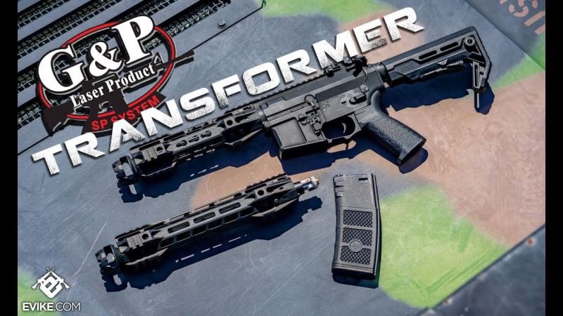 G&P Transformer Compact M4 Airsoft w/ QD Front Assembly (Version 12 inch and 8 inch Cutter Brake) Pice: 2x,xxx baht Product Brand: G&P Product Code: EGT001AP Hop-Up: ADJUSTABLE Weight: 2,400 g Length: 585 mm Capacity: 130 rds Power: 360 fps Motor: Battery
