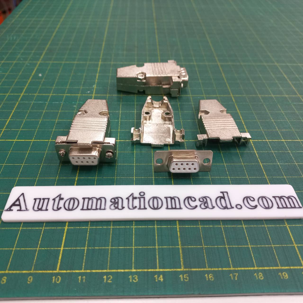 คอนเนคเตอร์ DB9 ตัวเมีย หัวคอนเนคเตอร์ ฝาเหล็ก 9 Pins Connector