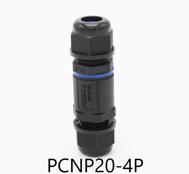 ข้อต่อสายไฟกันน้ำ ใช้กับสายไฟ ขนาด 0.5 ถึง1.5 mm² 4 เส้น แบบขันน็อต