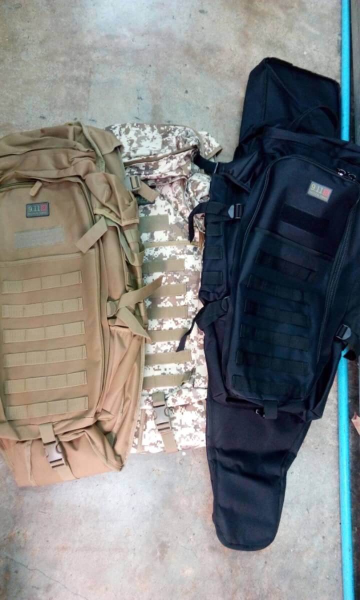 New.9.11 Tactical ยุทธวิธีกระเป๋าเป้สะพายหลัง ไนลอนที่มีคุณภาพสูงกันน้ำ กีฬาล่าสัตว์ตั้งแคมป์ ใส่ได้ทั้งปืนยาวทุกชนิด / ทั้งสัมภาระ ขนาด ด้านหน้ายาว 60 ซม. ด้านหลังมีความยาว 100 ซม. สีดำ สีทราย ลายดิจิตอนทราย ราคาพิเศษ