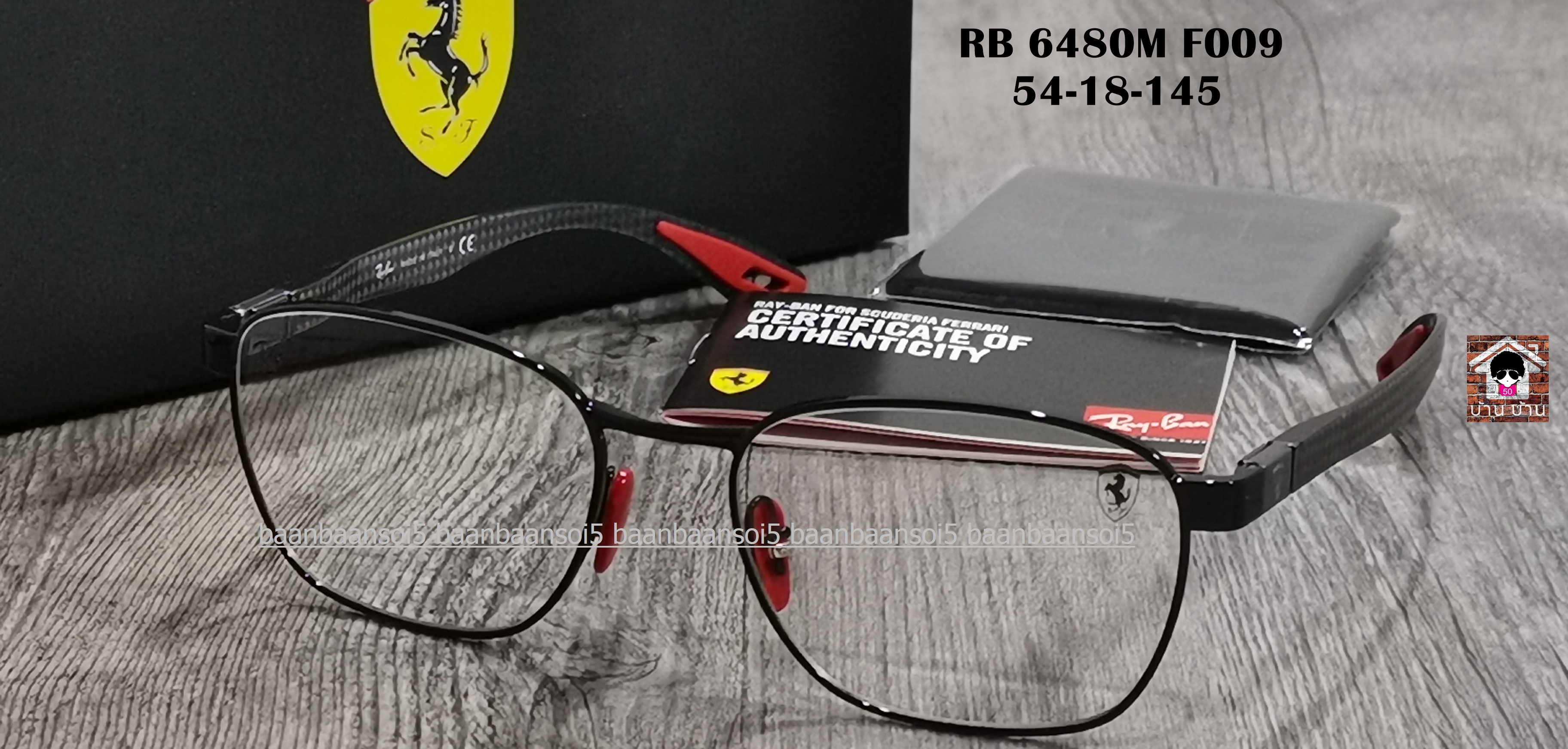 Ray-Ban Ferrari Collection RX 6480M F009 โปรโมชั่น กรอบแว่นตาพร้อมเลนส์ HOYA ราคา 6600