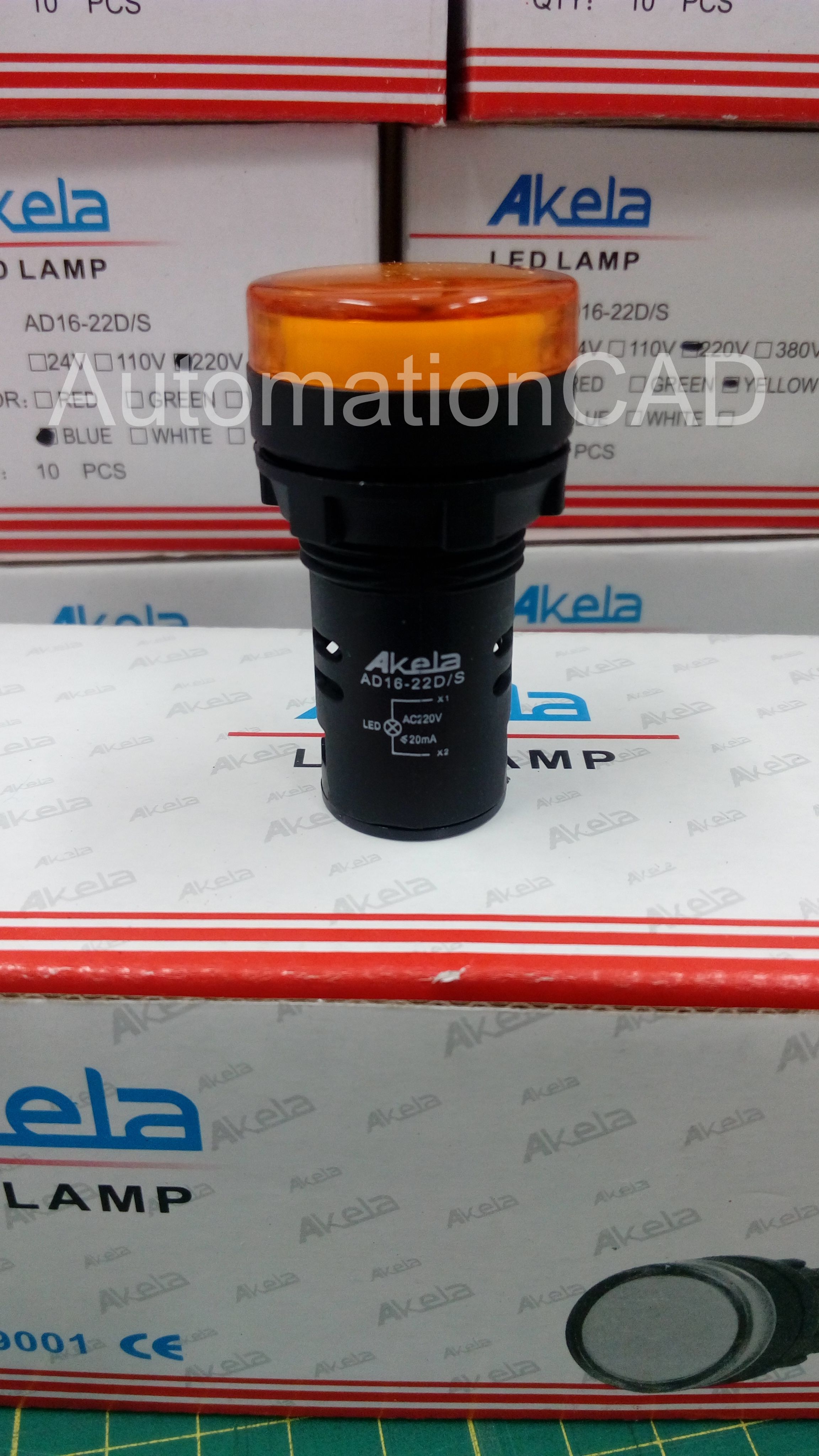 AKELA LED Lamp ไพลอตแลมป์ สีเขียว รู 22 mm ไฟ 220 VAC