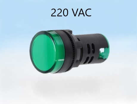 Pilot Lamp LED ไพลอตแลมป์ สีเขียว TEND รู 22 mm ไฟ 220 VAC