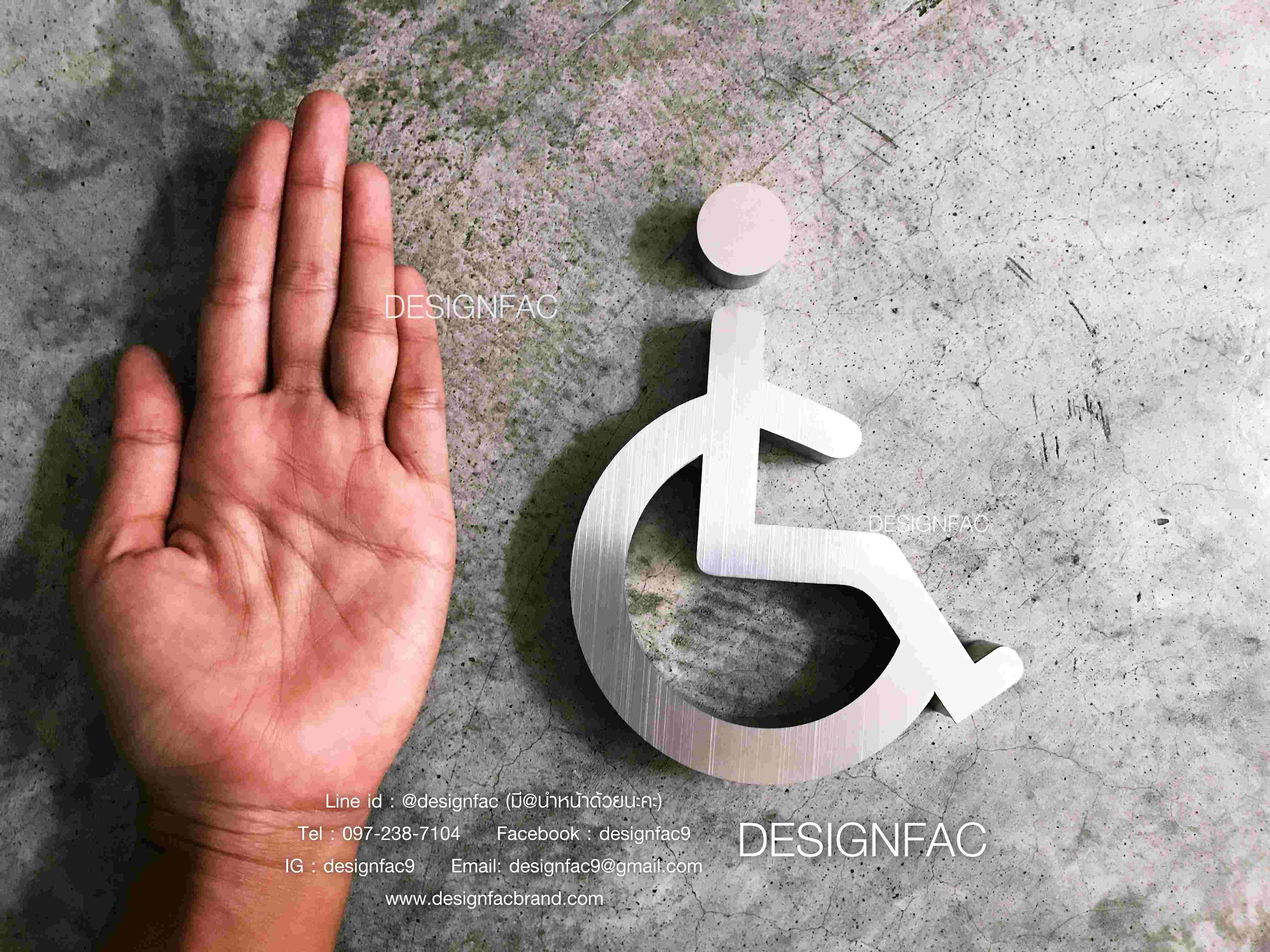 ป้ายห้องน้ำคนพิการ ป้ายห้องน้ำสแตนเลสแบบด้าน โมเดิร์น ลอฟท์ มินิมอล